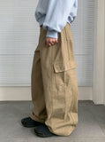 Dadin Cargo Wide Cut Cotton Pants