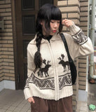 Rudolph Vintage Nordic Knit Zip-up Cardigan