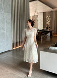 Bouquet embroidery lace one piece