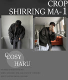 Crop shirring pilot jumper