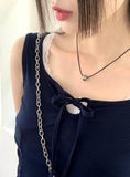 Meritz Ribbon String Hole Shirring Sleeveless