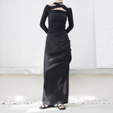 meeve pintuck side slick skirt
