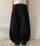 Chas Summer Black Denim Wide Pants