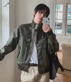 BOD High-neck Leather Jacket