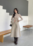 [3 piece set] ReadyU Half-Neck Knit Wool Vest Skirt Set