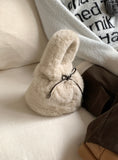 Rotu Fur Ribbon String Tote Cross Shoulder Bag