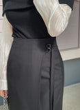 Ever Buckle Strap Wrap Long Skirt