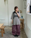 [Unisex] Hion Stripe Collar Over Short Sleeve Tee