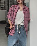 Pig Dying Check Short Sleeve Shirt