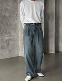 Kans double pin tuck denim pants