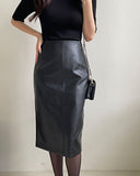 Roel Leather H-Line Skirt