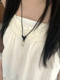 Kayu Vintage Gemstone Leather Necklace