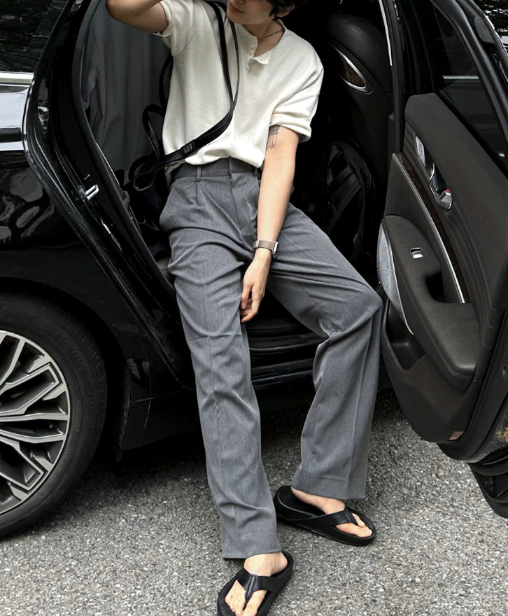 【COSYHARU】Cosyharu Wide Slacks Cosyharu Basic & Wide Slacks - COSYHARU | 60% - Asian