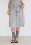 DOUBLE LAYERED MIDI SKIRT