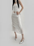 Mewen shirring layered skirt