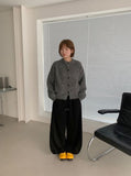 The Boom Snap Button Cotton Banding Wide Pants