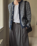 Noir Tweed Pocket Round Cardigan