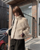 Horn Hidden Hook Fur Short Jacket