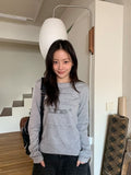 Reposs Lettering Printing Long Sleeve Tee