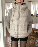 Fog Hooded Knit Lightweight Padded Jacket