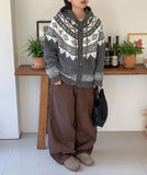 [unisex] Ginhyu Nordic Duffle Hood Knit Cardigan