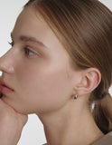 Champagne Full Moon Silver Mary Bowl Earrings