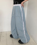 Rencel nylon string frill banding pants