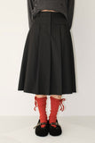 CUT-OFF PLEATS MIDI SKIRT