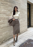 Modenin Gold Button Half-Neck Knit