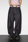 DART CURVED DENIM PANTS