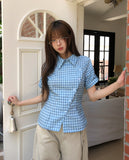 Pop Roundy Unbalance Check Shirt
