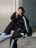 Tudi diagonal track nylon training pants