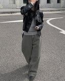 Rixer Khaki Bijo Long Wide Pants