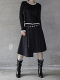 Stripe Unbalanced Skirt