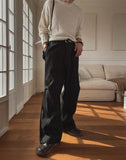 Harvey striped black pintuck denim