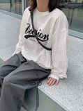 Galeb Nylon Lettering Round Sweatshirt