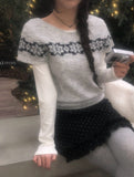 Ulba Snowflake Nordic Short Sleeve Knit