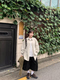 Corody Banding String Corduroy Cargo Bermuda Pants