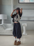 Root Stitch Cargo Bermuda Denim Pants