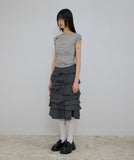Asymmetrical Draped Roll-Up T-Shirt