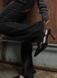 Fray Cotton Stiletto Heel
