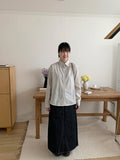 Rijin Raw Denim Long Skirt