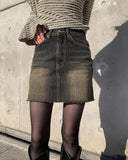 Weekend washed denim mini skirt