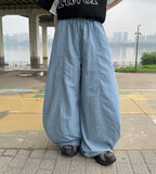 Kikot Nylon Banding Balloon Wide Pants