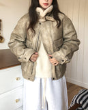 Betty Washed High Neck Buckle Mustang