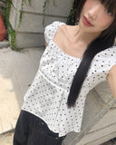 Lize Dot Puff Strap Blouse