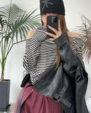 Eldon Shoulder Button Stripe T-Shirt