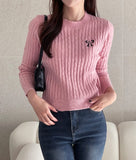 Zeno Ribbon Embroidery Cable Knit