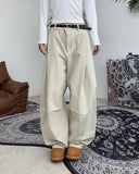 Harkin Pintuck Curved Cotton Pants