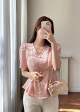 Benzel V-neck Peplum Blouse